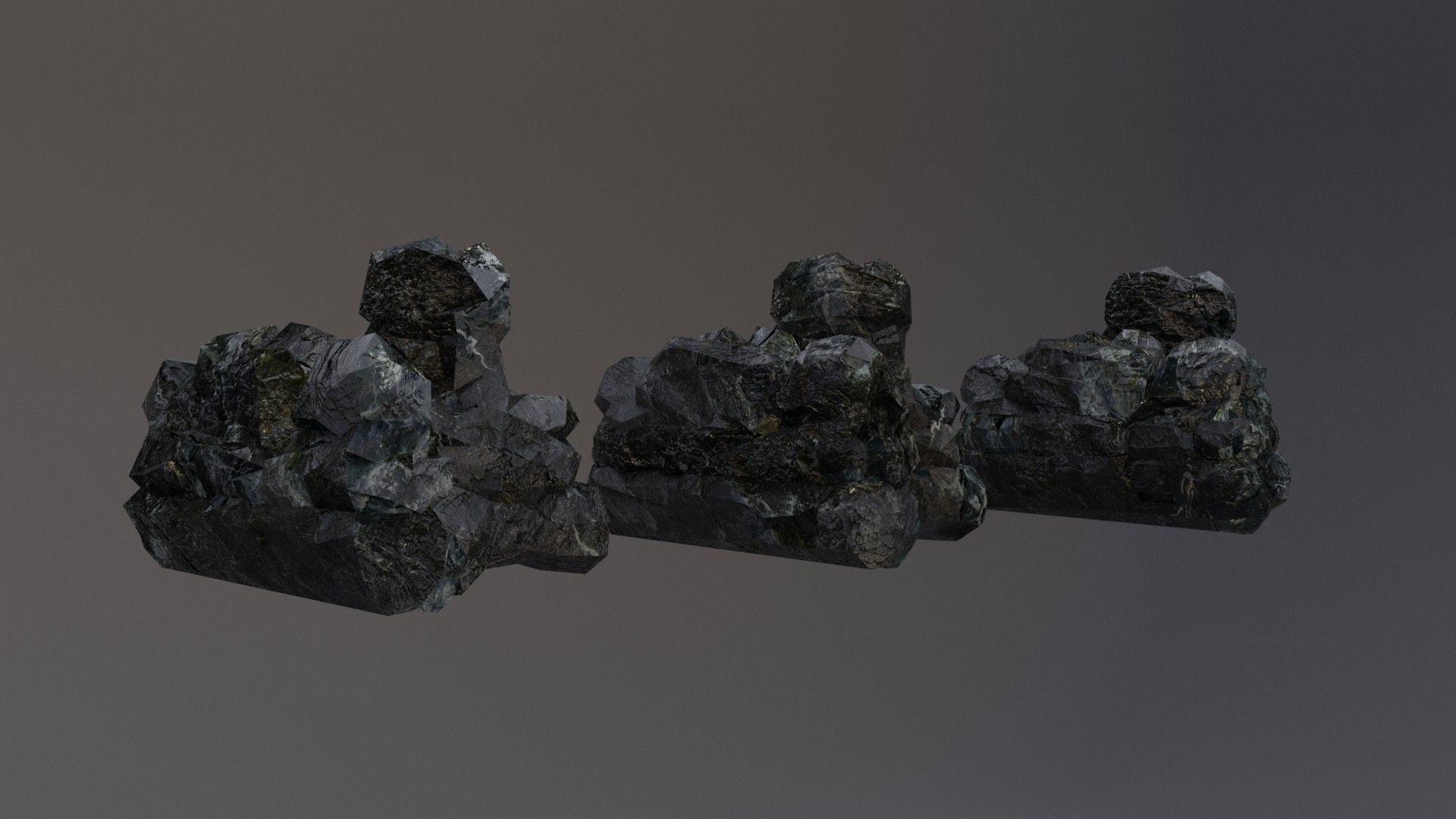 Low Poly Cliff Rock Set For Games  Low-poly 3D model_2