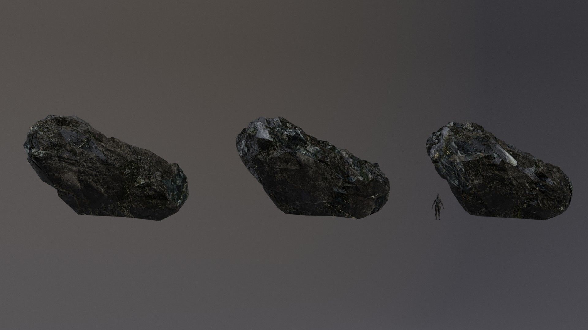 Low Poly Cliff Rock Set For Games  Low-poly 3D model_4