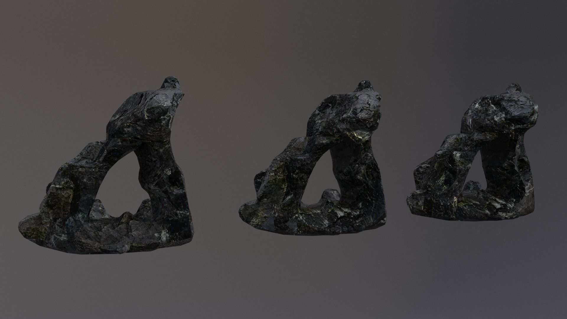 Low Poly Cliff Rock Set For Games  Low-poly 3D model_26