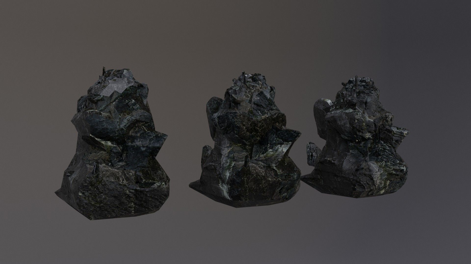 Low Poly Cliff Rock Set For Games  Low-poly 3D model_38