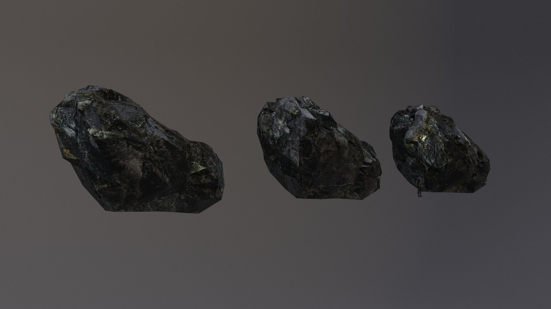 Low Poly Cliff Rock Set For Games  Low-poly 3D model_5