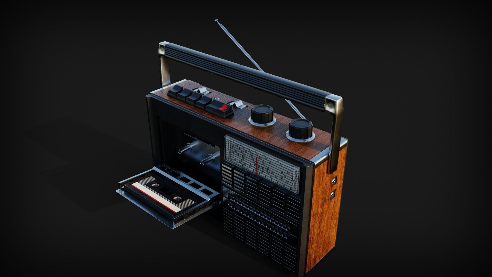 Radio set Low-poly 3D model_2