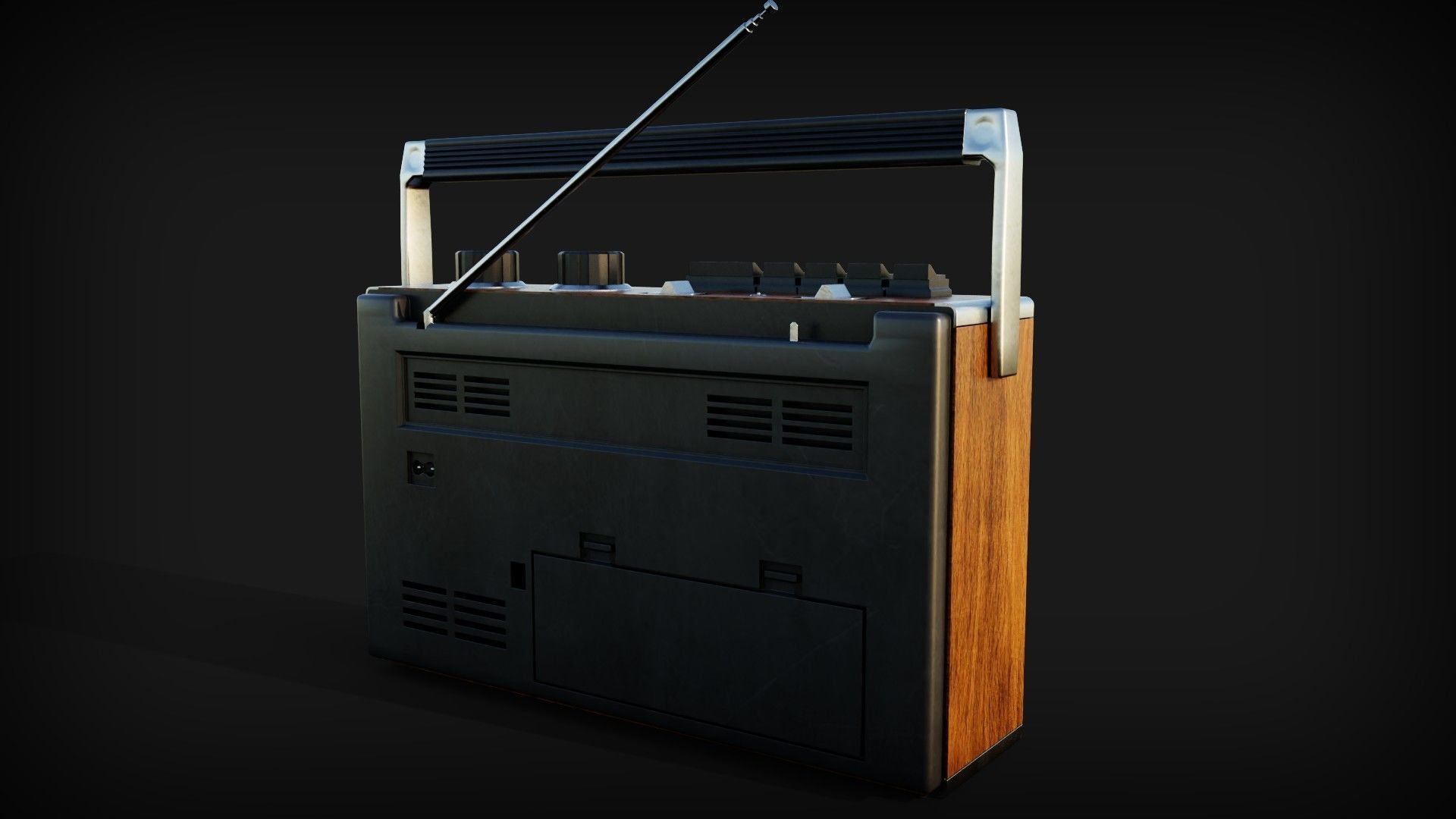 Radio set Low-poly 3D model_1