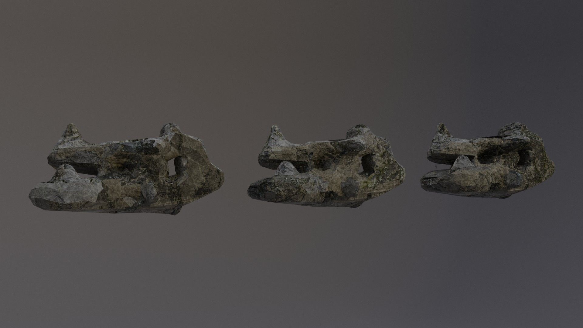 Low Poly Cliff Rock Set For Games Low-poly 3D model_32