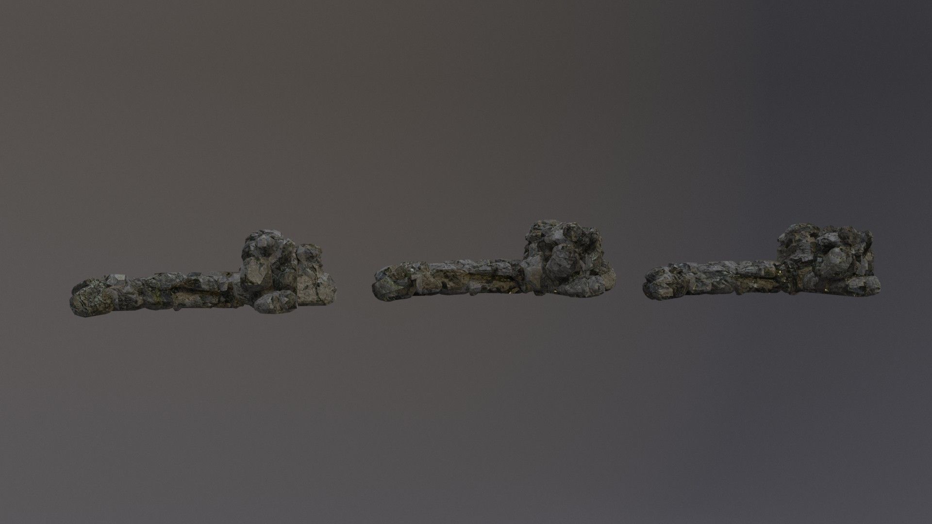 Low Poly Cliff Rock Set For Games Low-poly 3D model_16