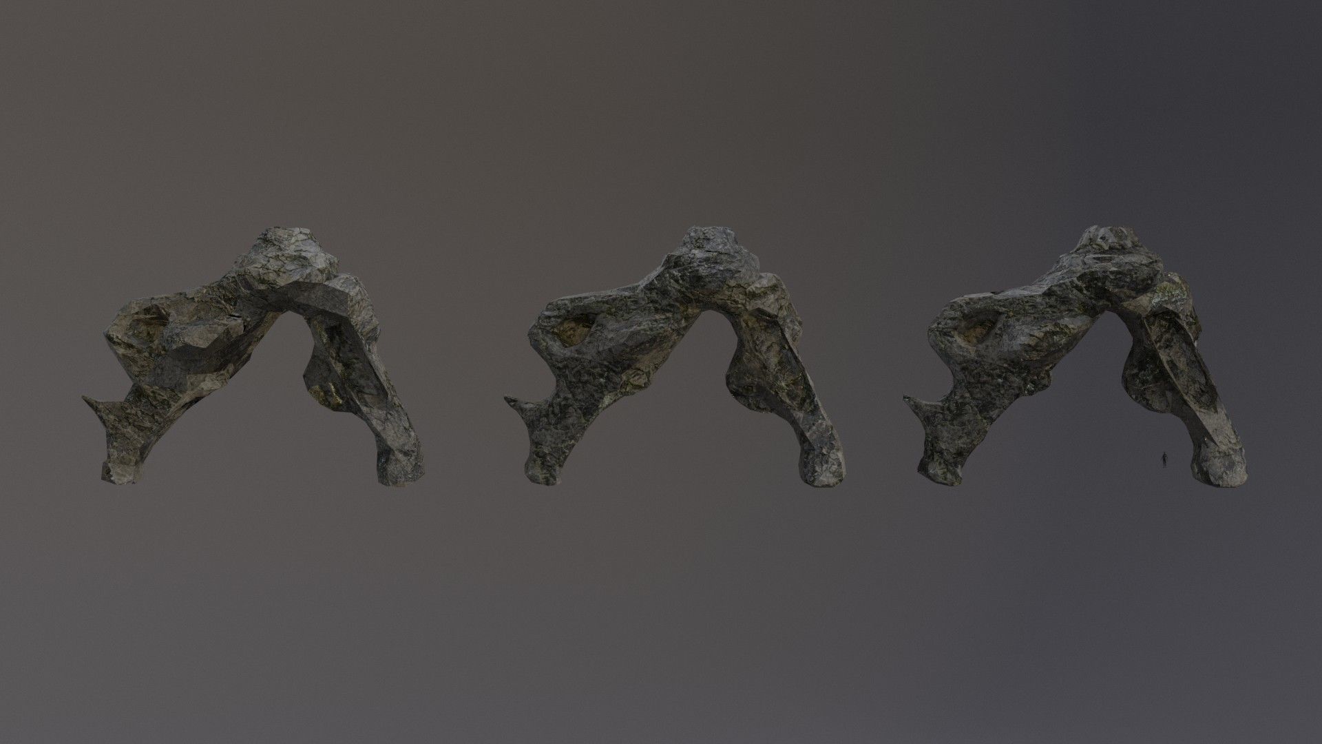 Low Poly Cliff Rock Set For Games Low-poly 3D model_22