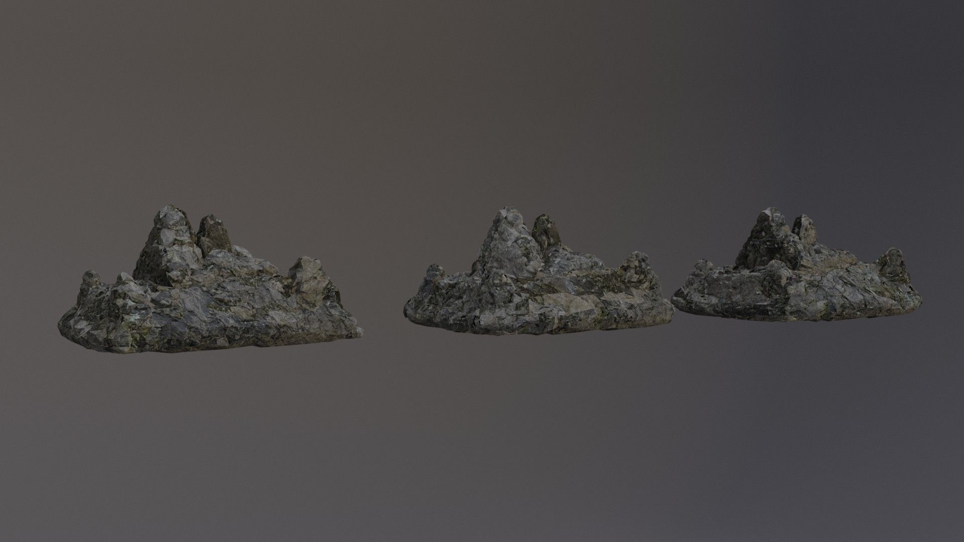 Low Poly Cliff Rock Set For Games Low-poly 3D model_44