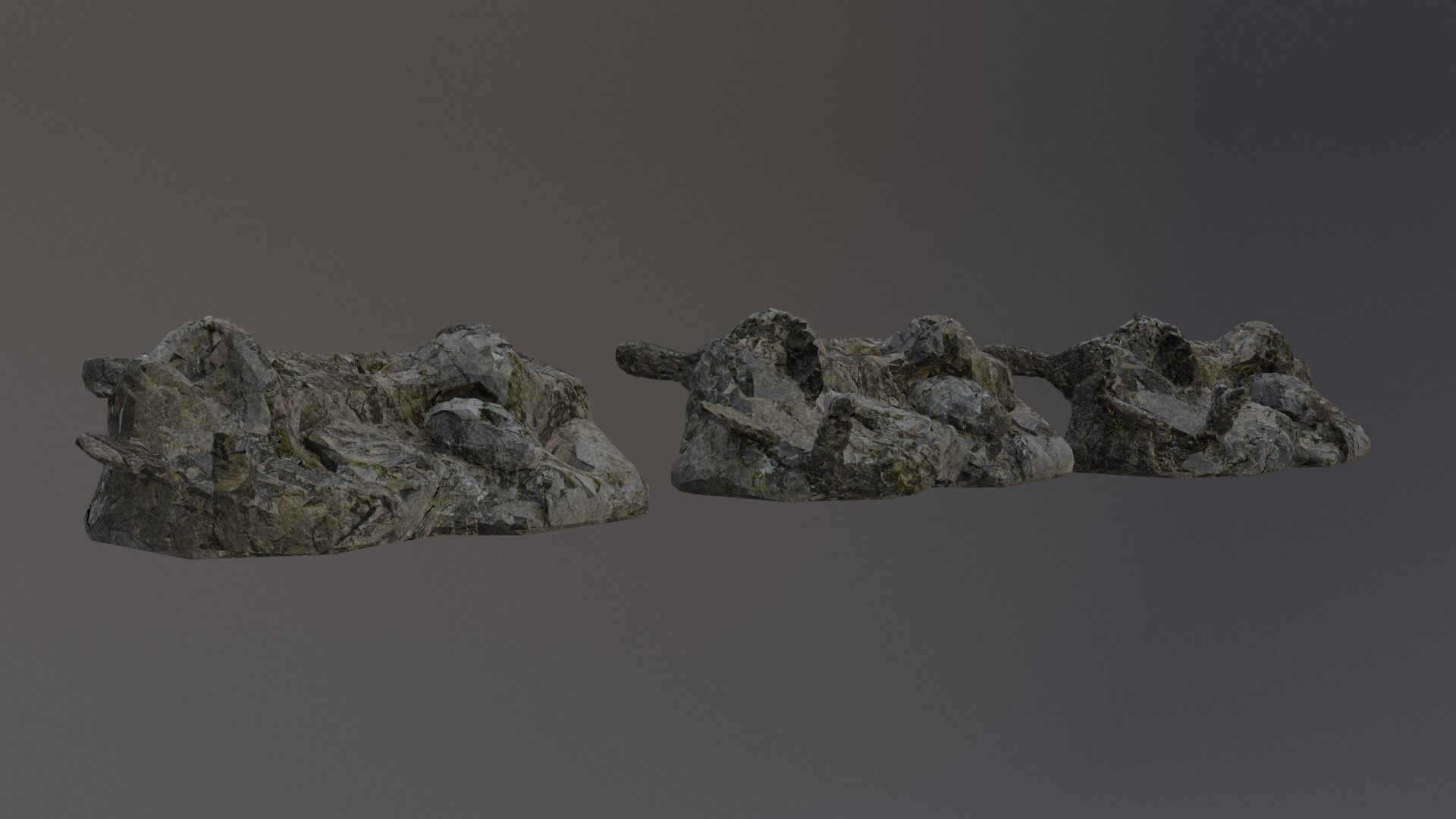 Low Poly Cliff Rock Set For Games Low-poly 3D model_14
