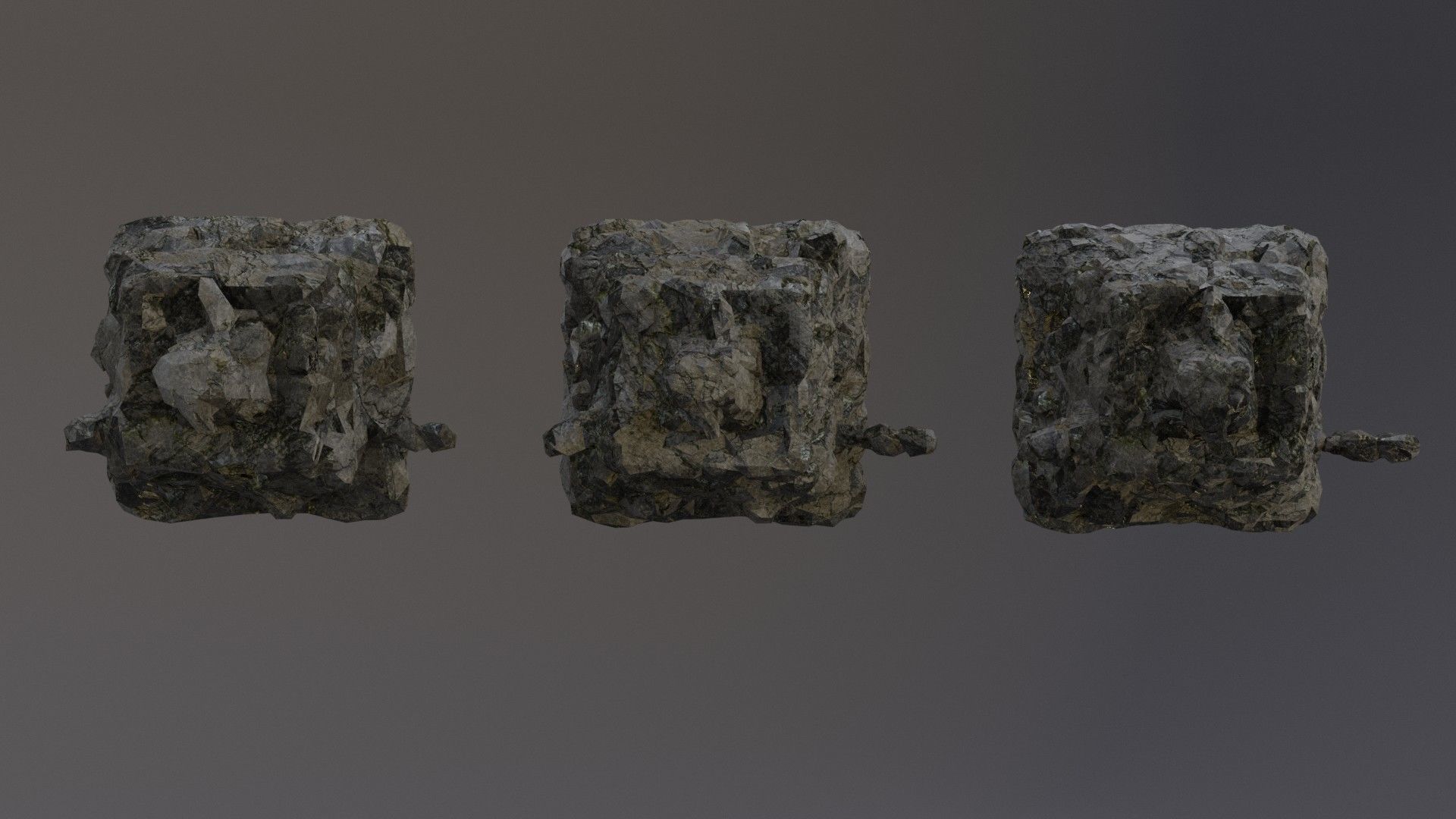 Low Poly Cliff Rock Set For Games Low-poly 3D model_42