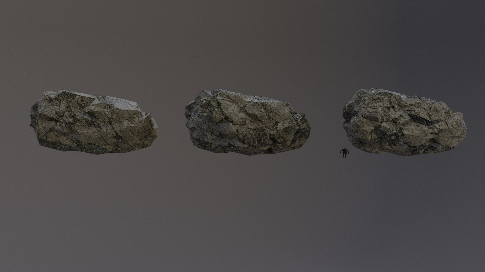 Low Poly Cliff Rock Set For Games Low-poly 3D model_6