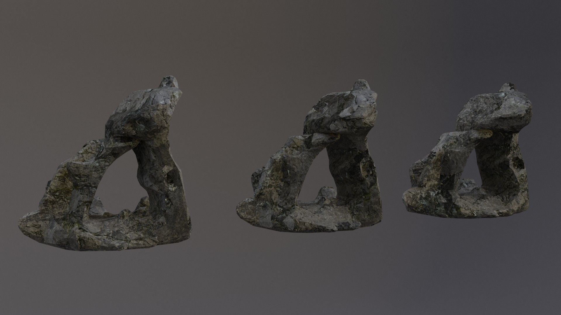 Low Poly Cliff Rock Set For Games Low-poly 3D model_26