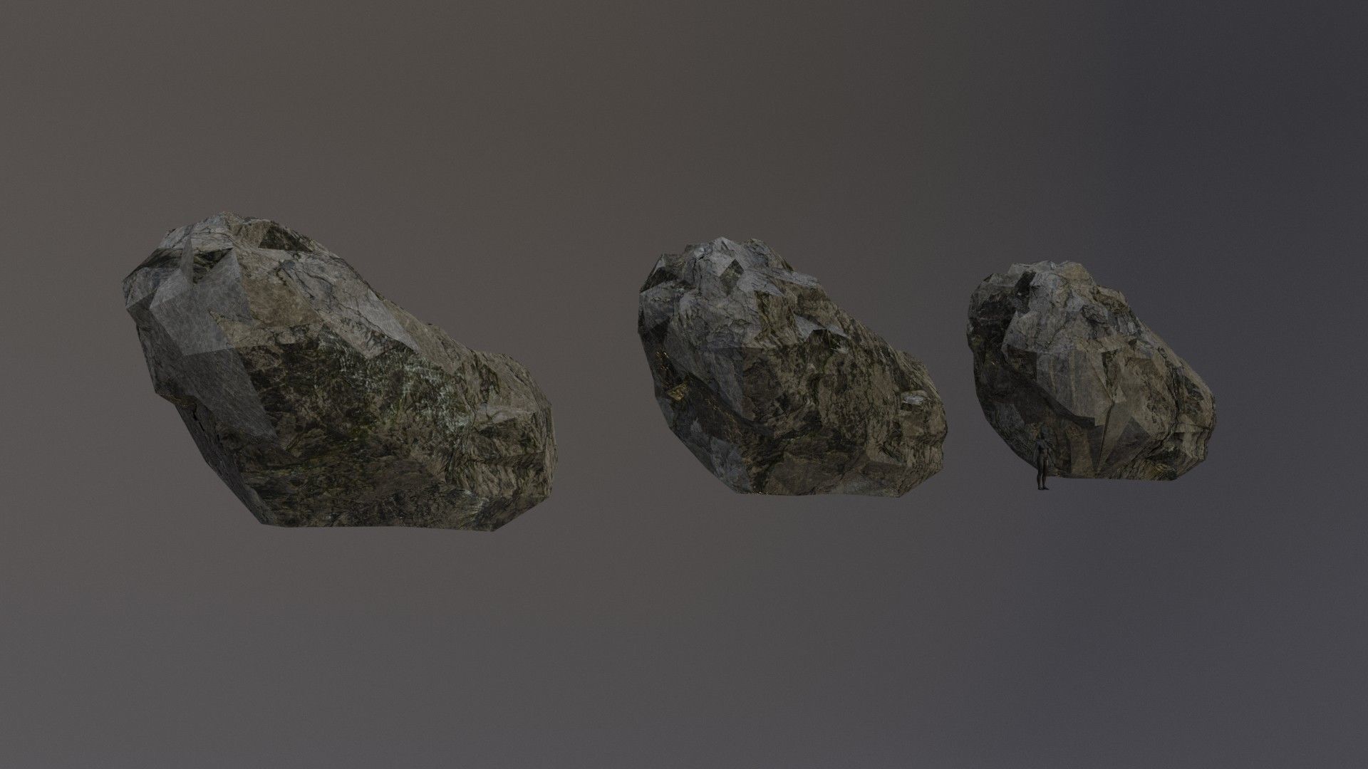 Low Poly Cliff Rock Set For Games Low-poly 3D model_5