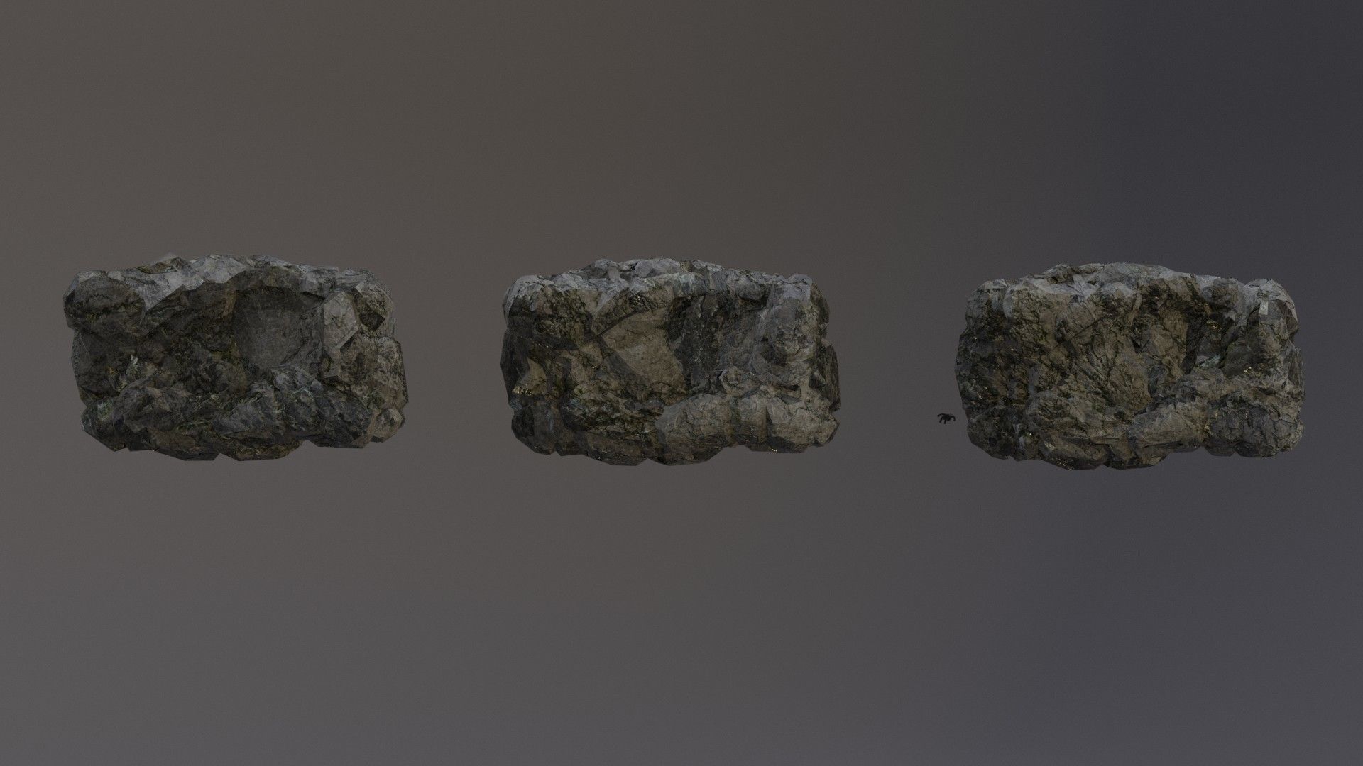 Low Poly Cliff Rock Set For Games Low-poly 3D model_9