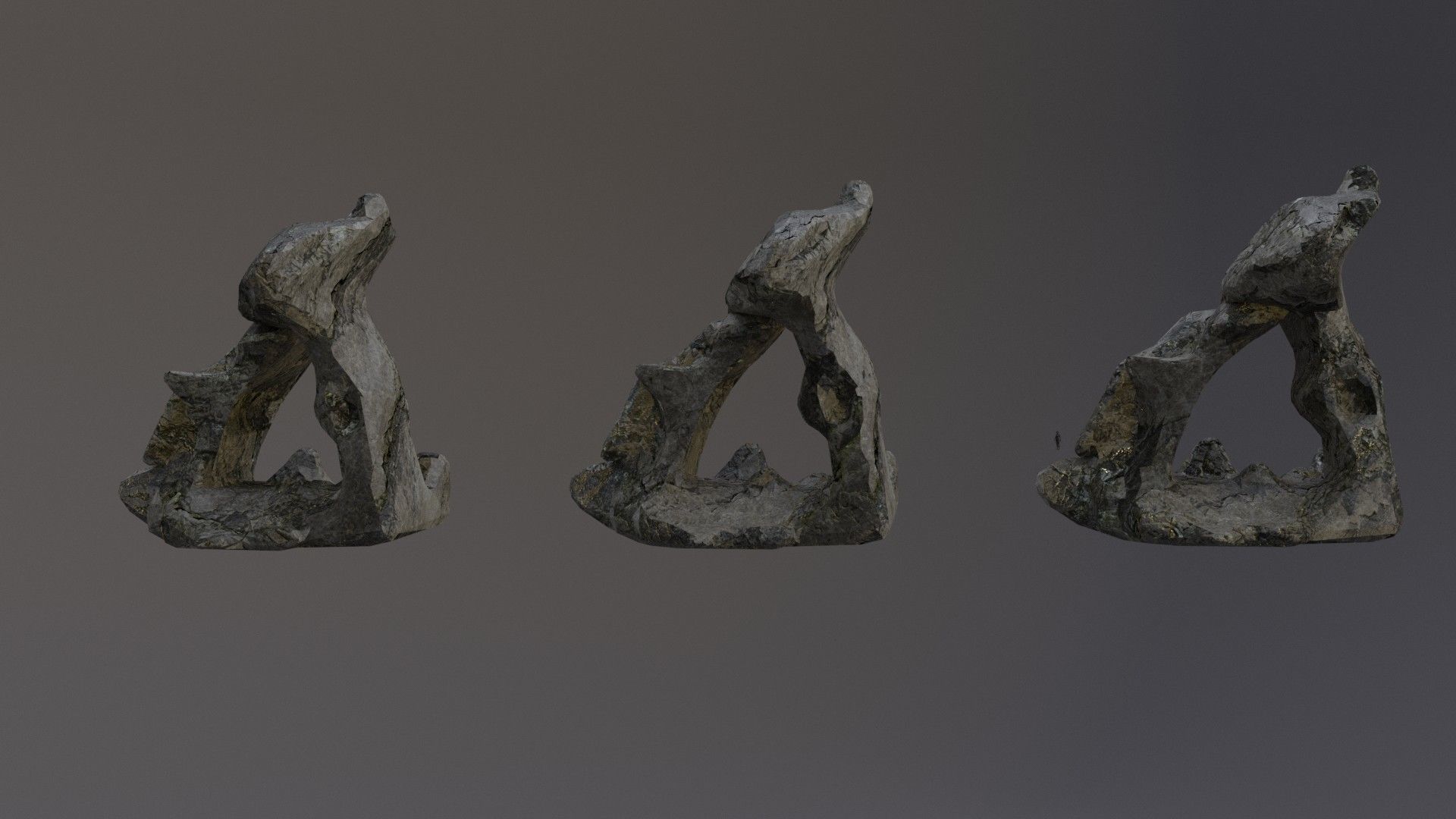 Low Poly Cliff Rock Set For Games Low-poly 3D model_25