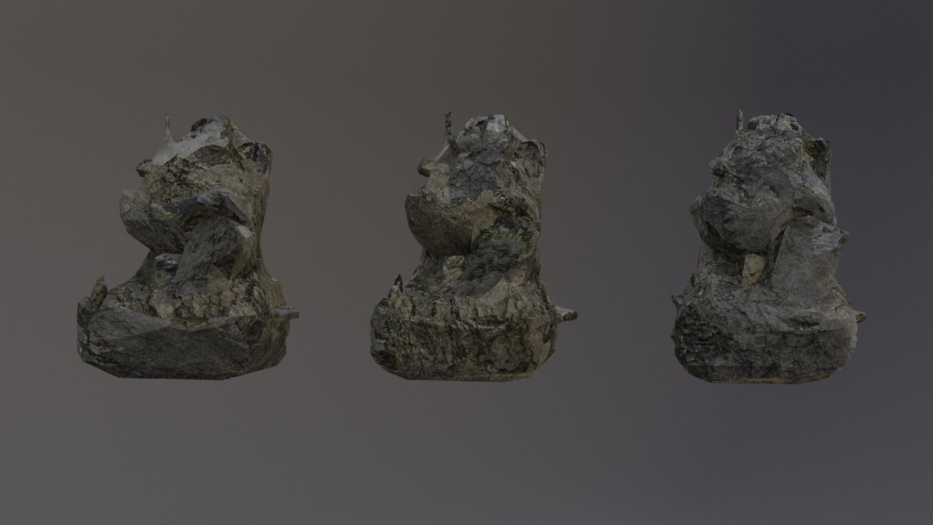 Low Poly Cliff Rock Set For Games Low-poly 3D model_37