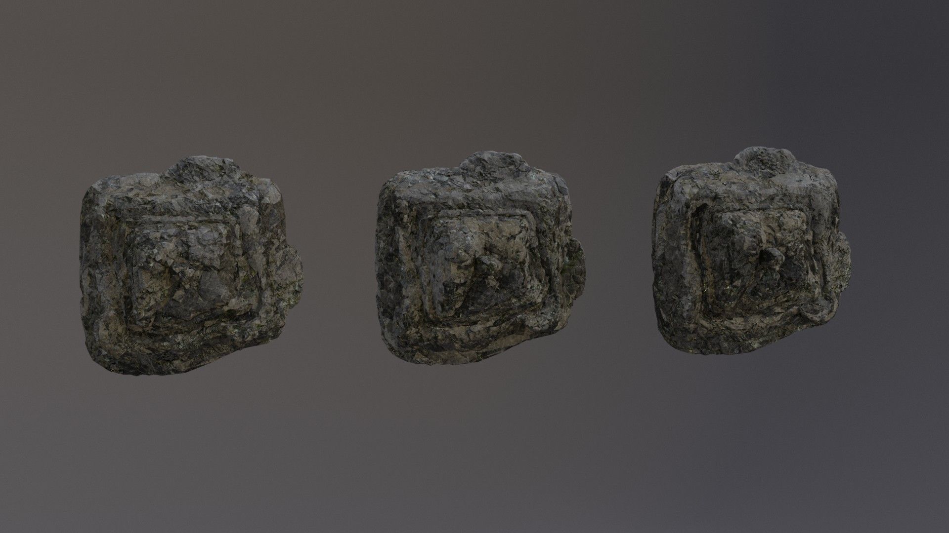 Low Poly Cliff Rock Set For Games Low-poly 3D model_45