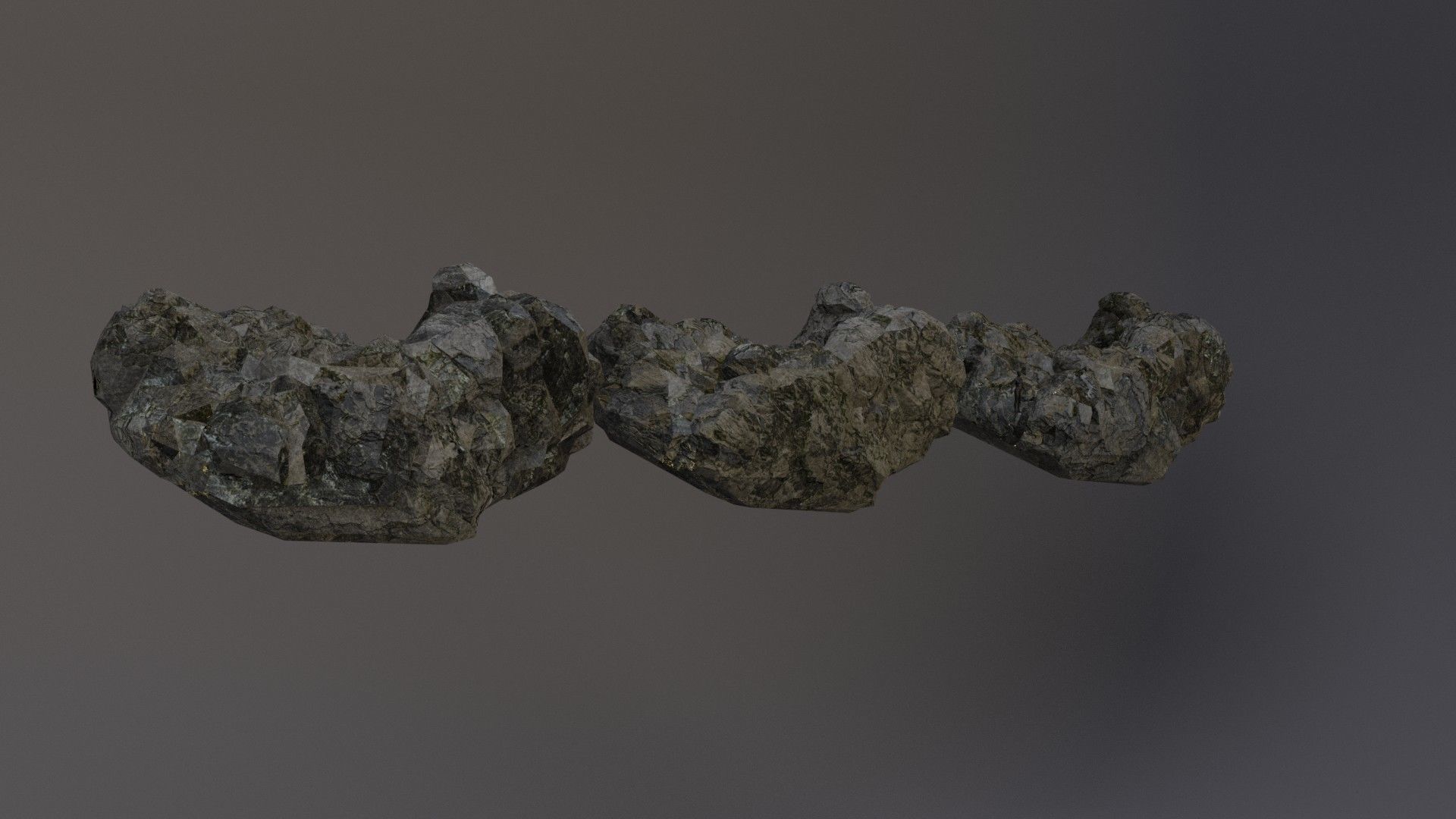 Low Poly Cliff Rock Set For Games Low-poly 3D model_8