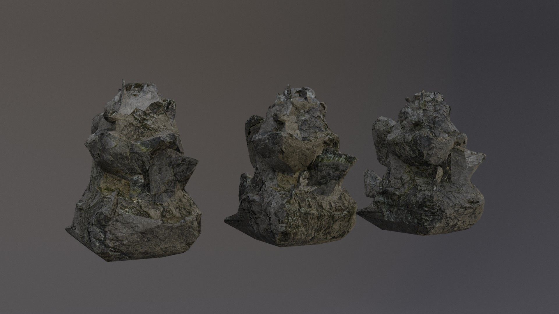 Low Poly Cliff Rock Set For Games Low-poly 3D model_38