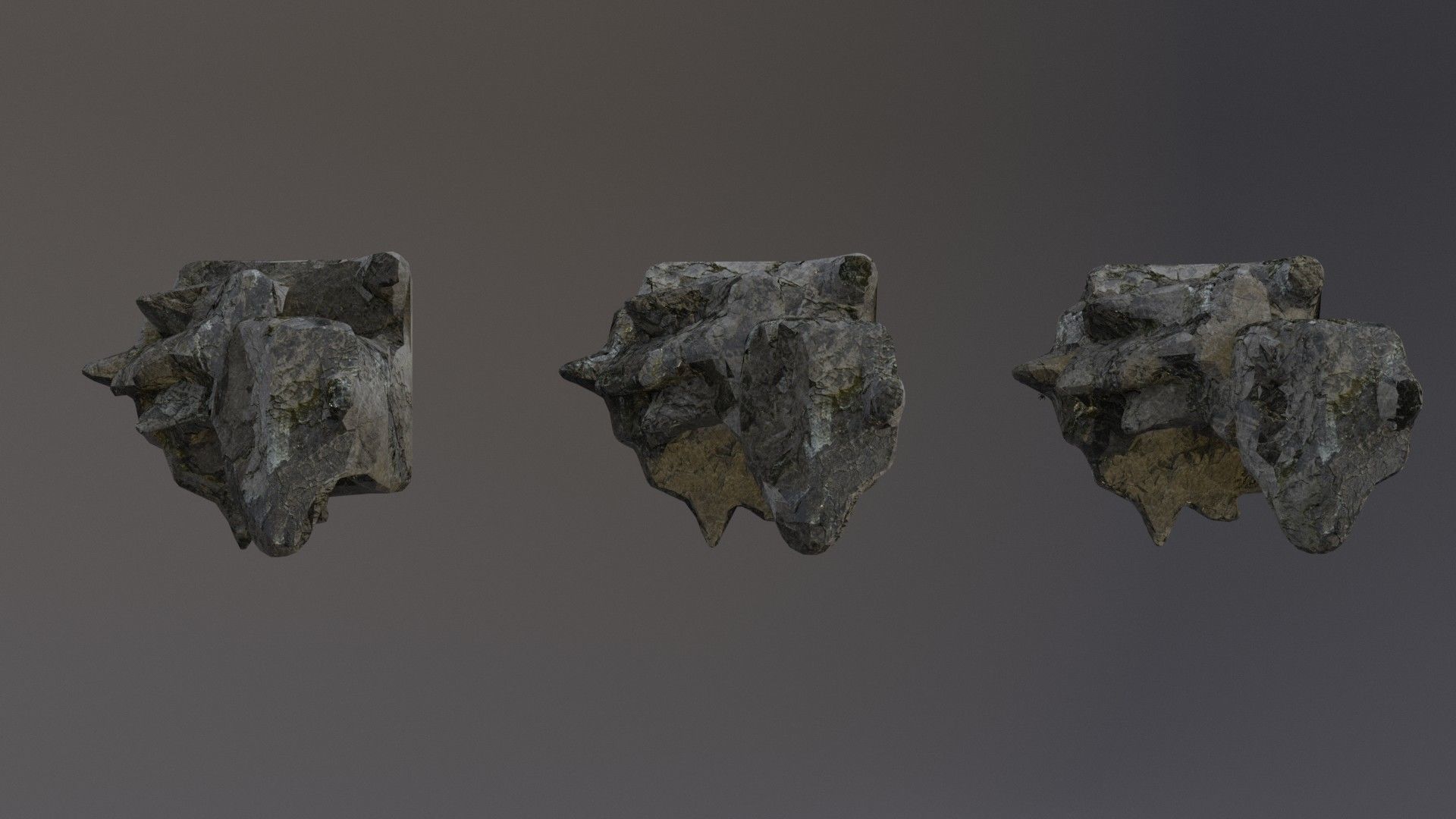 Low Poly Cliff Rock Set For Games Low-poly 3D model_27