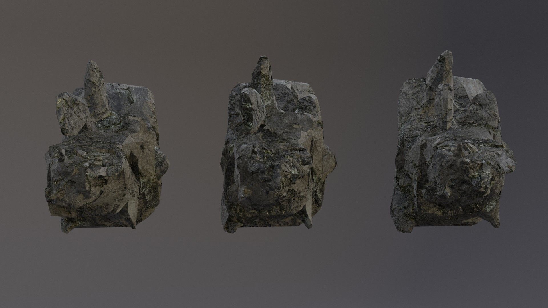 Low Poly Cliff Rock Set For Games Low-poly 3D model_39