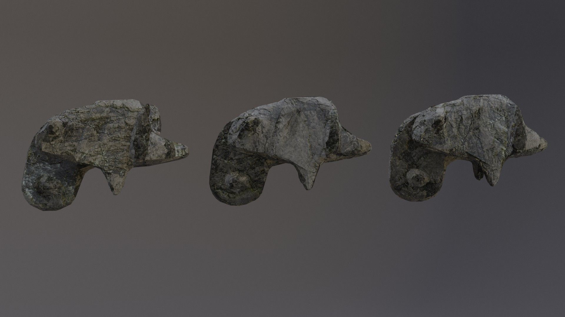 Low Poly Cliff Rock Set For Games Low-poly 3D model_33