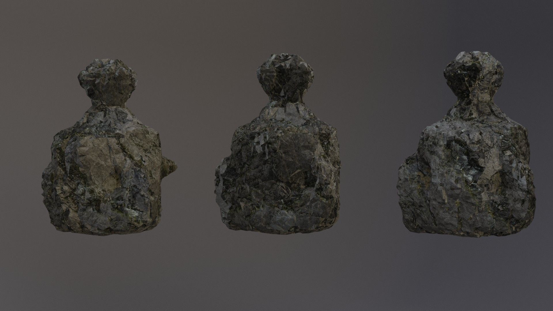 Low Poly Cliff Rock Set For Games Low-poly 3D model_10