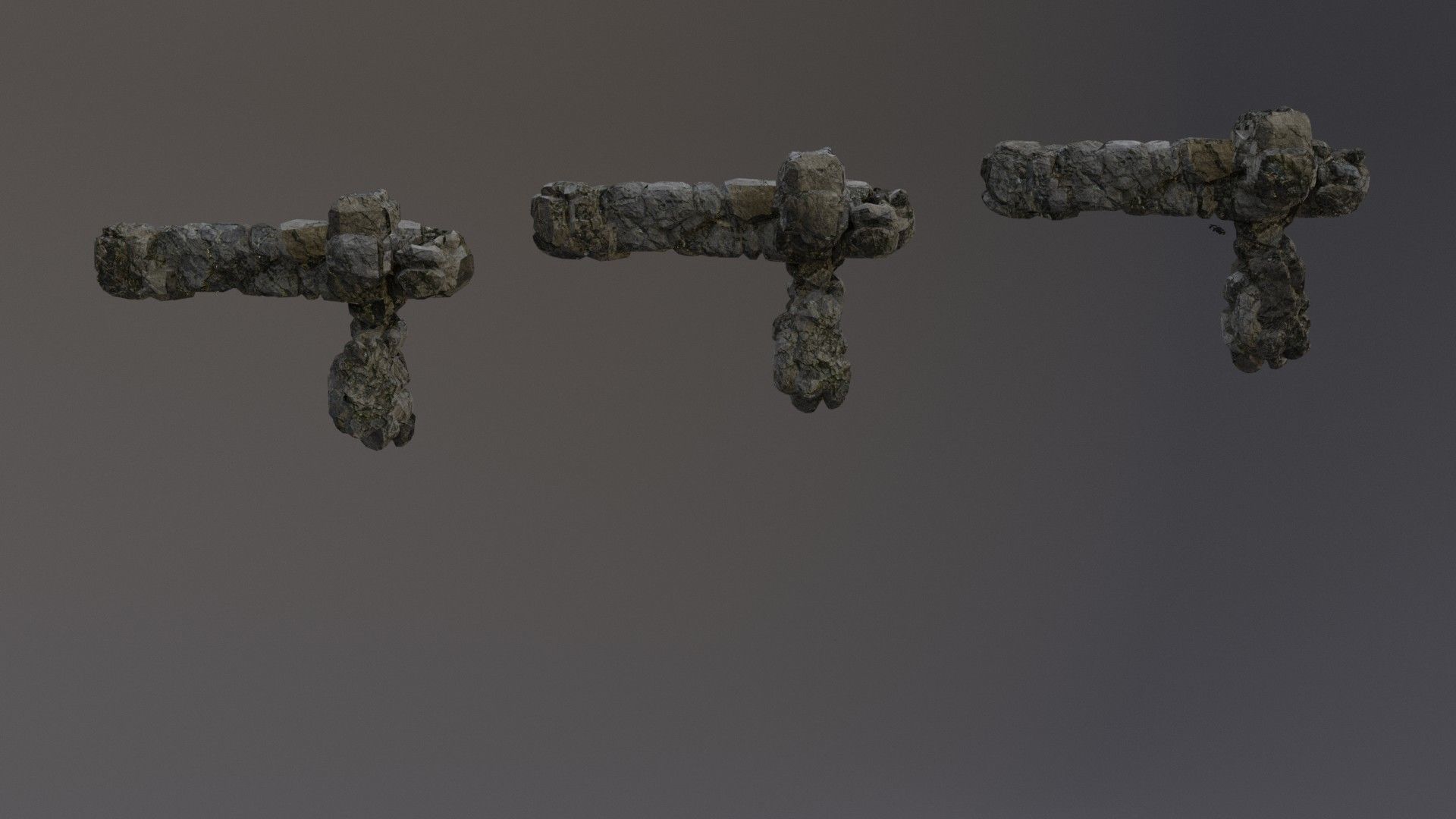 Low Poly Cliff Rock Set For Games Low-poly 3D model_18