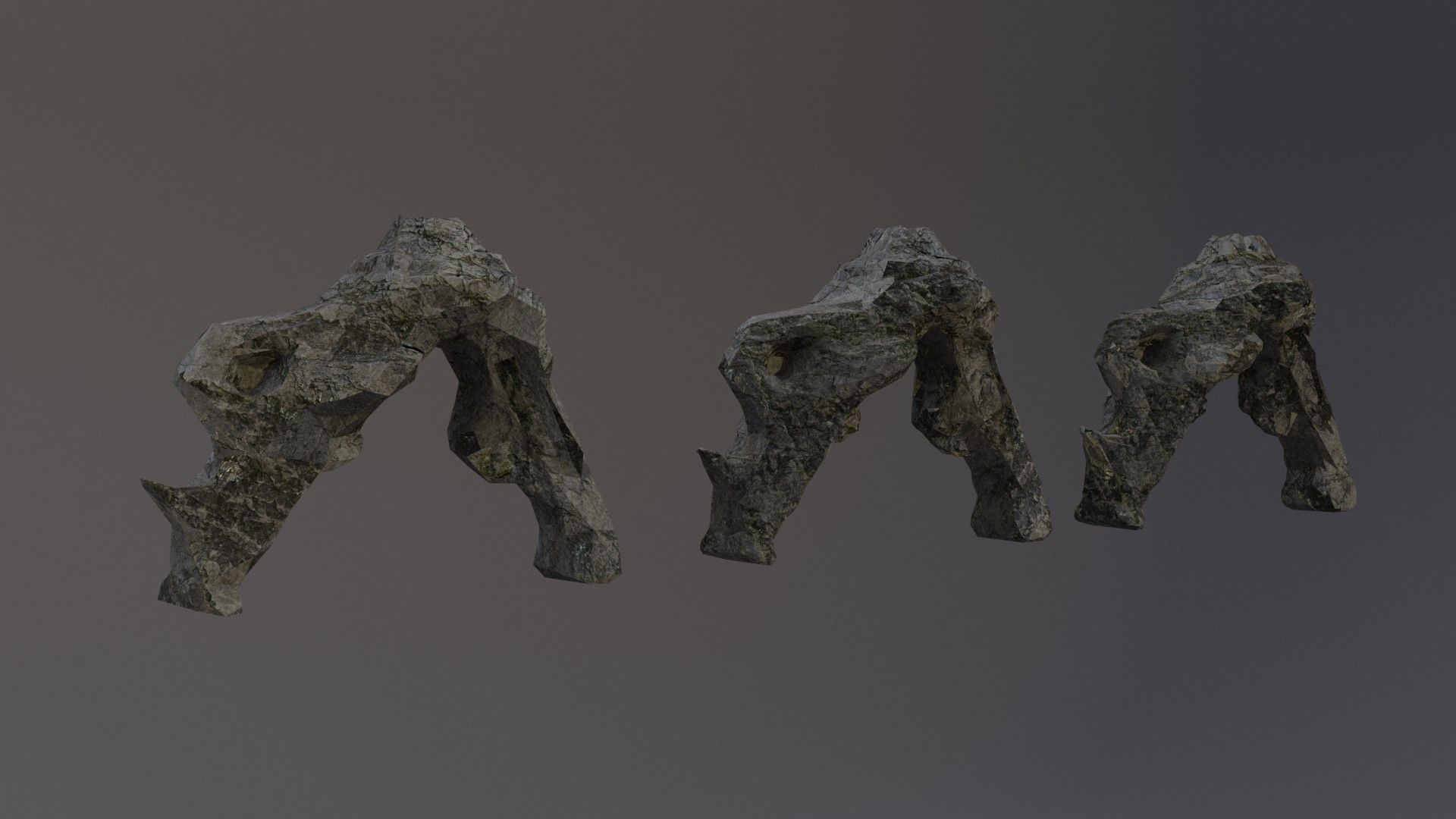 Low Poly Cliff Rock Set For Games Low-poly 3D model_23