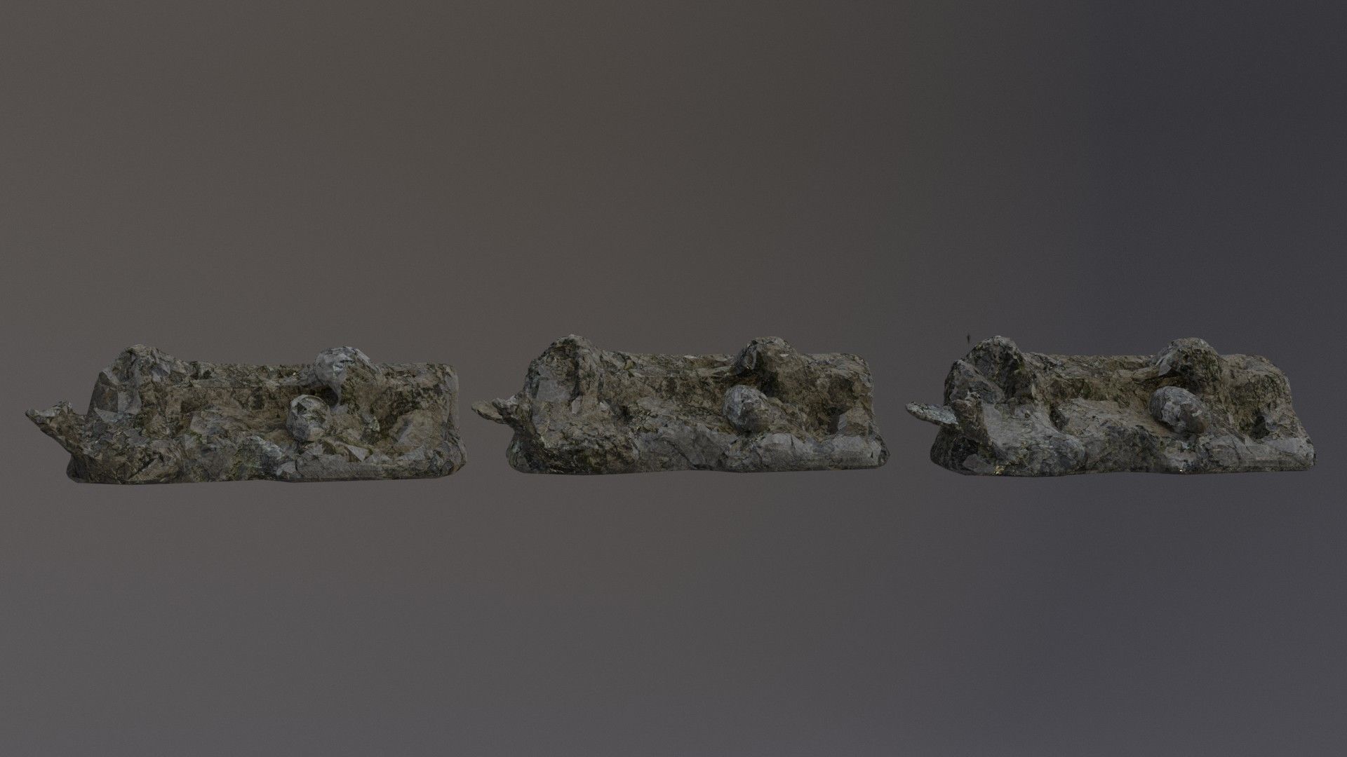 Low Poly Cliff Rock Set For Games Low-poly 3D model_13