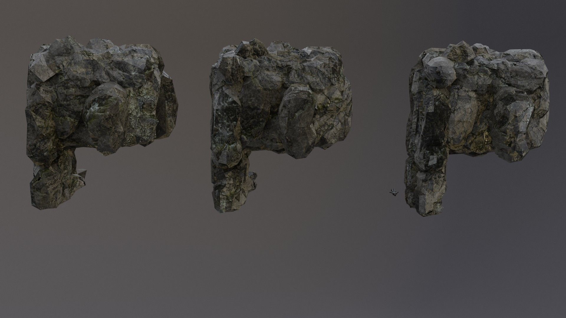 Low Poly Cliff Rock Set For Games Low-poly 3D model_3