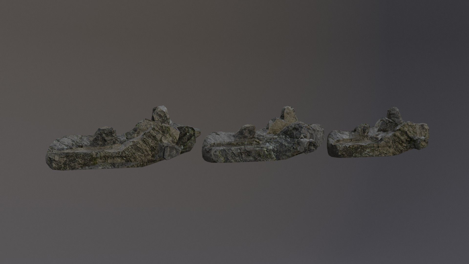 Low Poly Cliff Rock Set For Games Low-poly 3D model_20