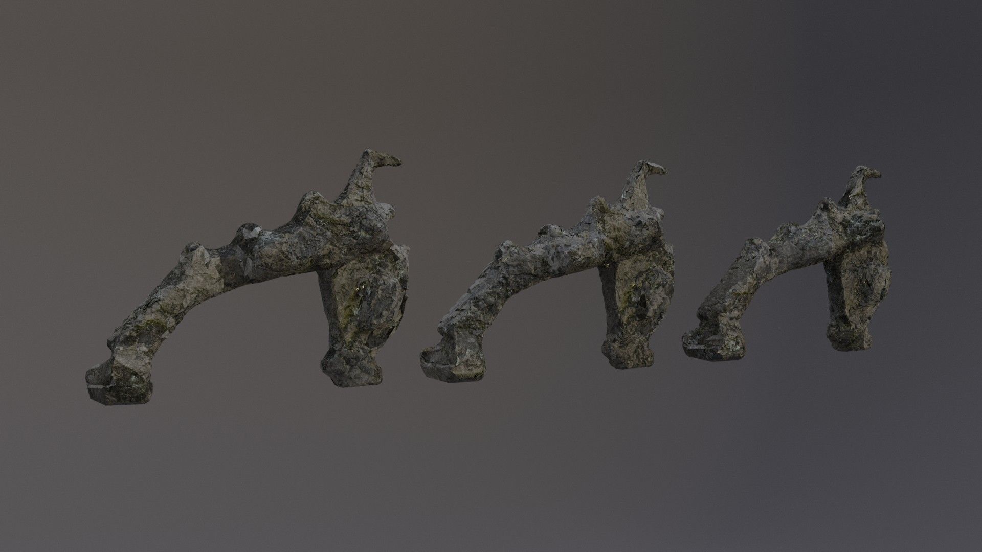 Low Poly Cliff Rock Set For Games Low-poly 3D model_29