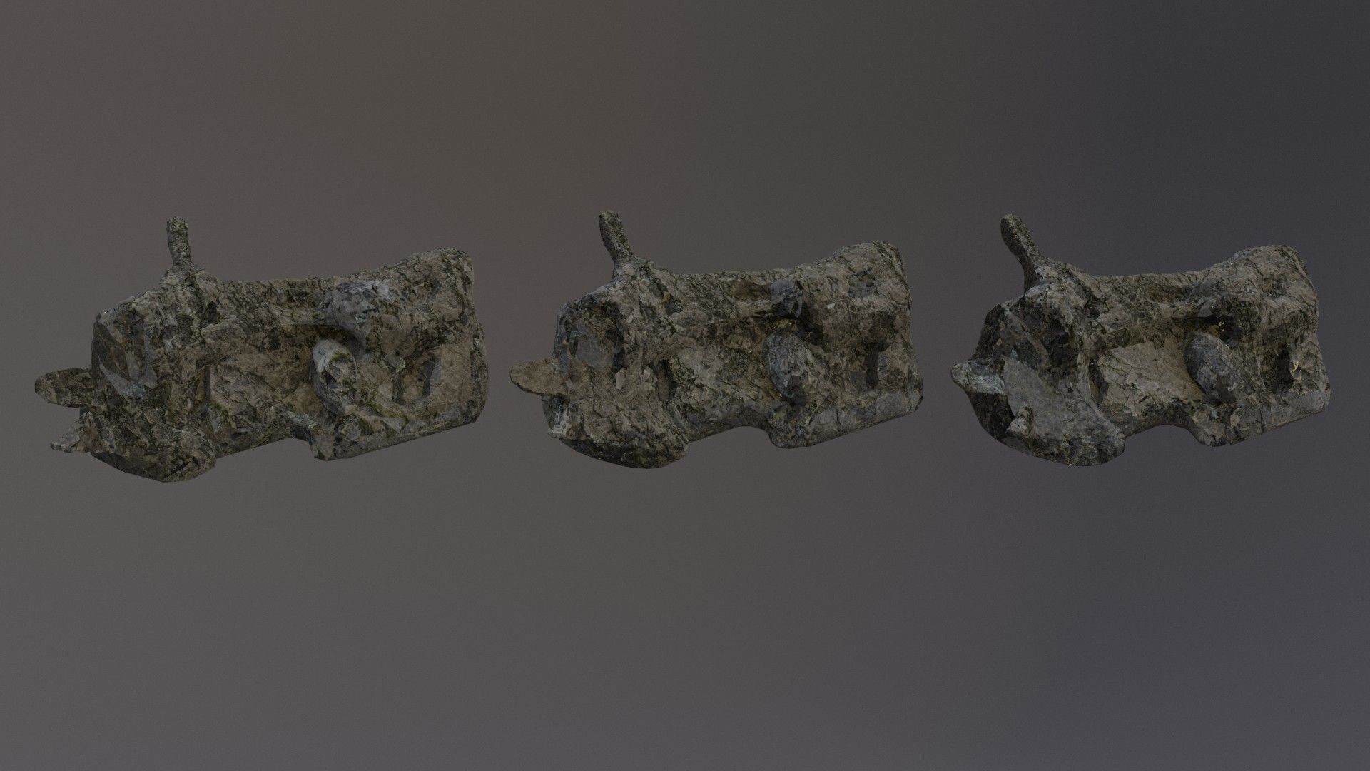 Low Poly Cliff Rock Set For Games Low-poly 3D model_15