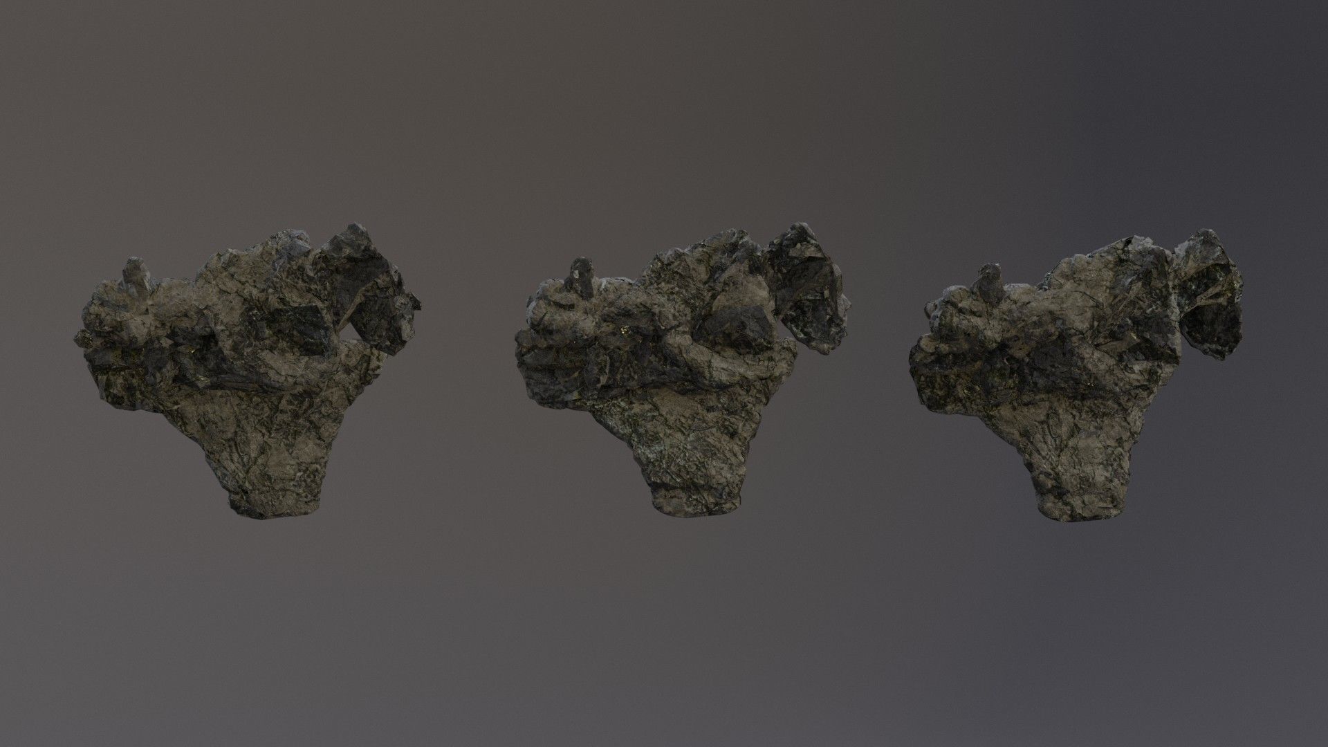 Low Poly Cliff Rock Set For Games Low-poly 3D model_36