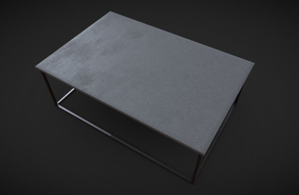 Concrete Coffee Table - VR Ready Low-poly 3D model_1