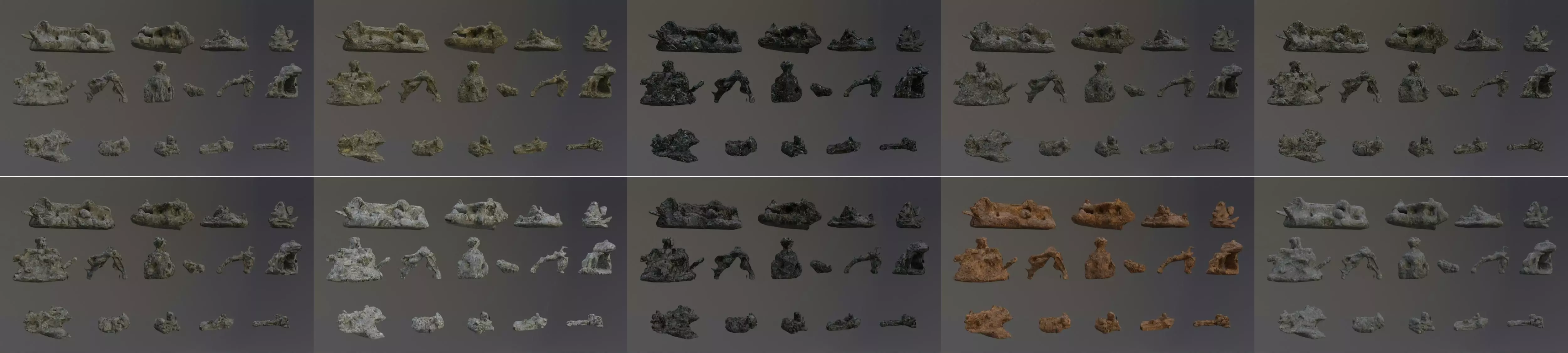 Low Poly Cliff Rock Set For Games  3D Model Collection_0