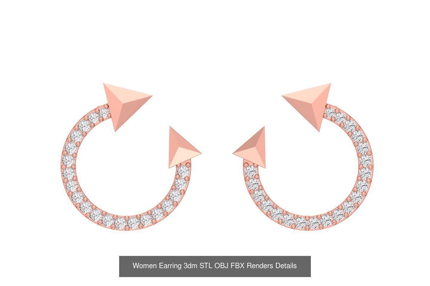48 Women Earrings 3dm STL OBJ FBX Renders Details Collection _19