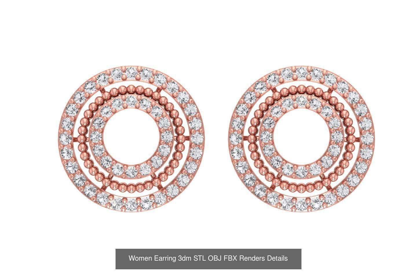 48 Women Earrings 3dm STL OBJ FBX Renders Details Collection _31