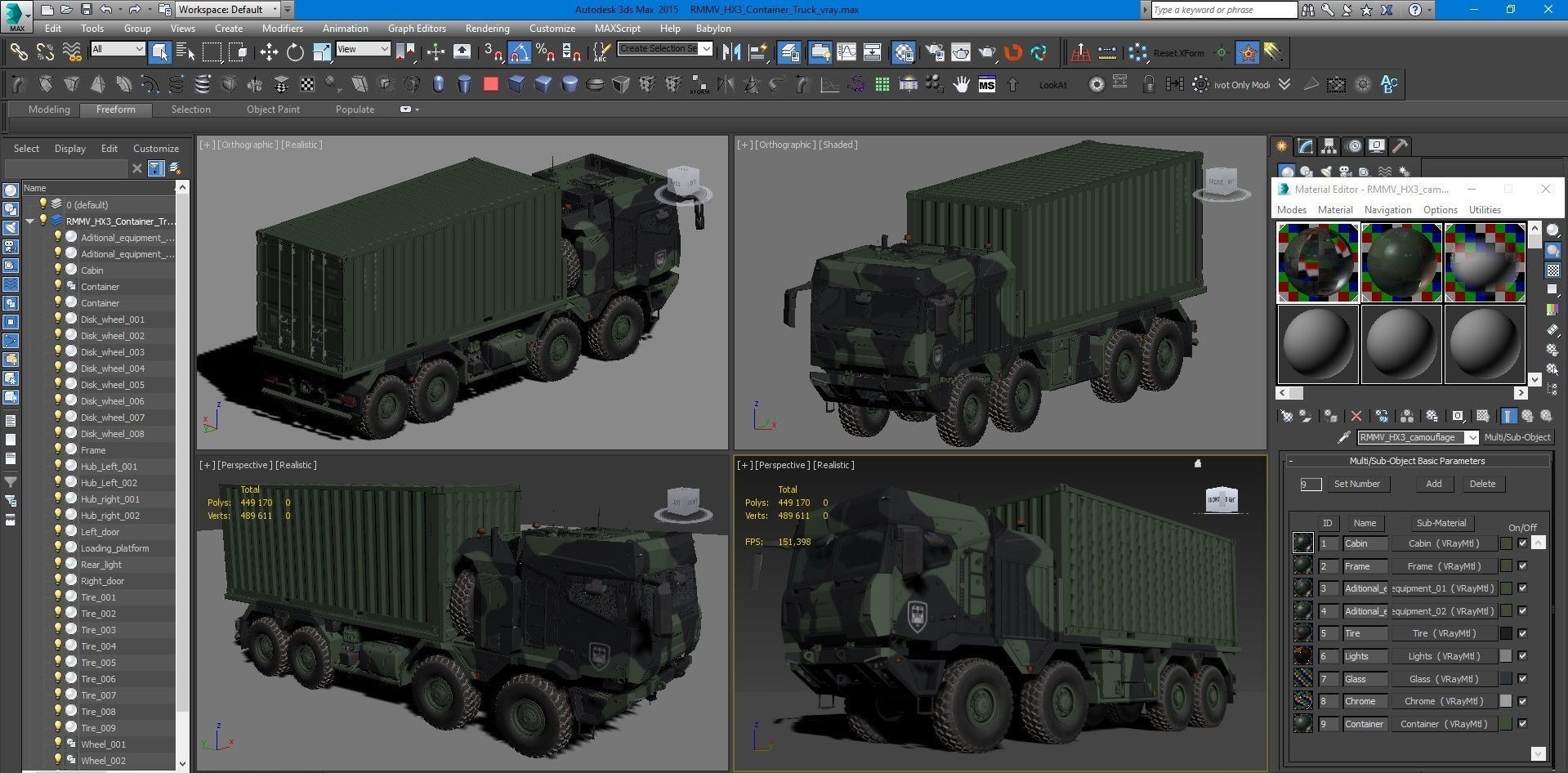 RMMV HX3 Container Truck 3D model_29