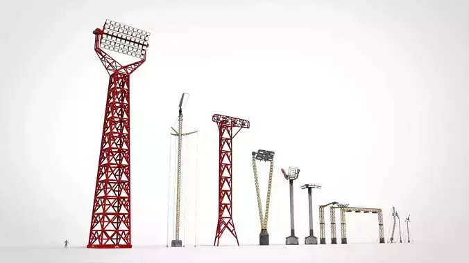 Sci fi Floodlight 12 3D model