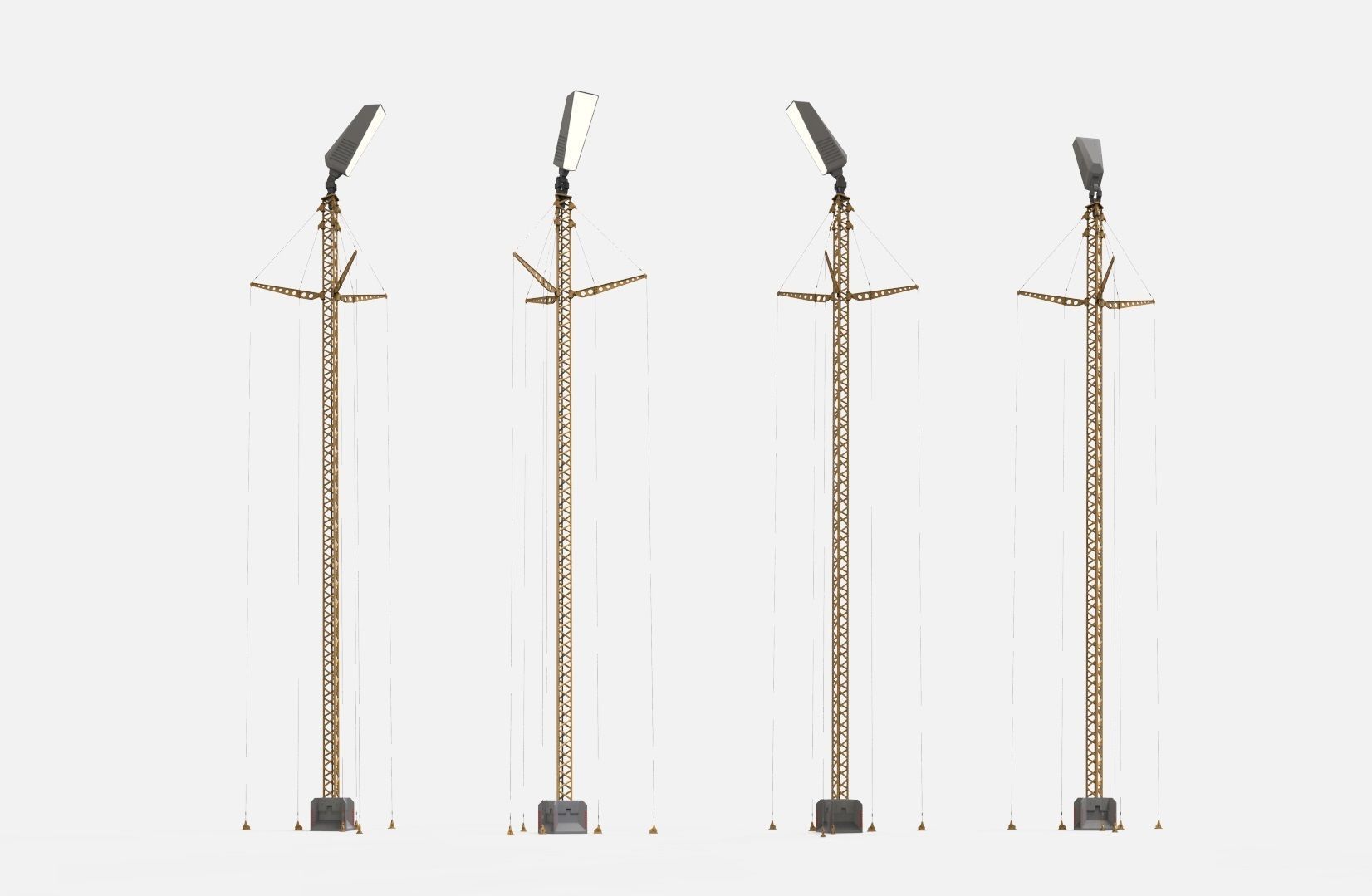 Sci fi Floodlight 12 3D model_7