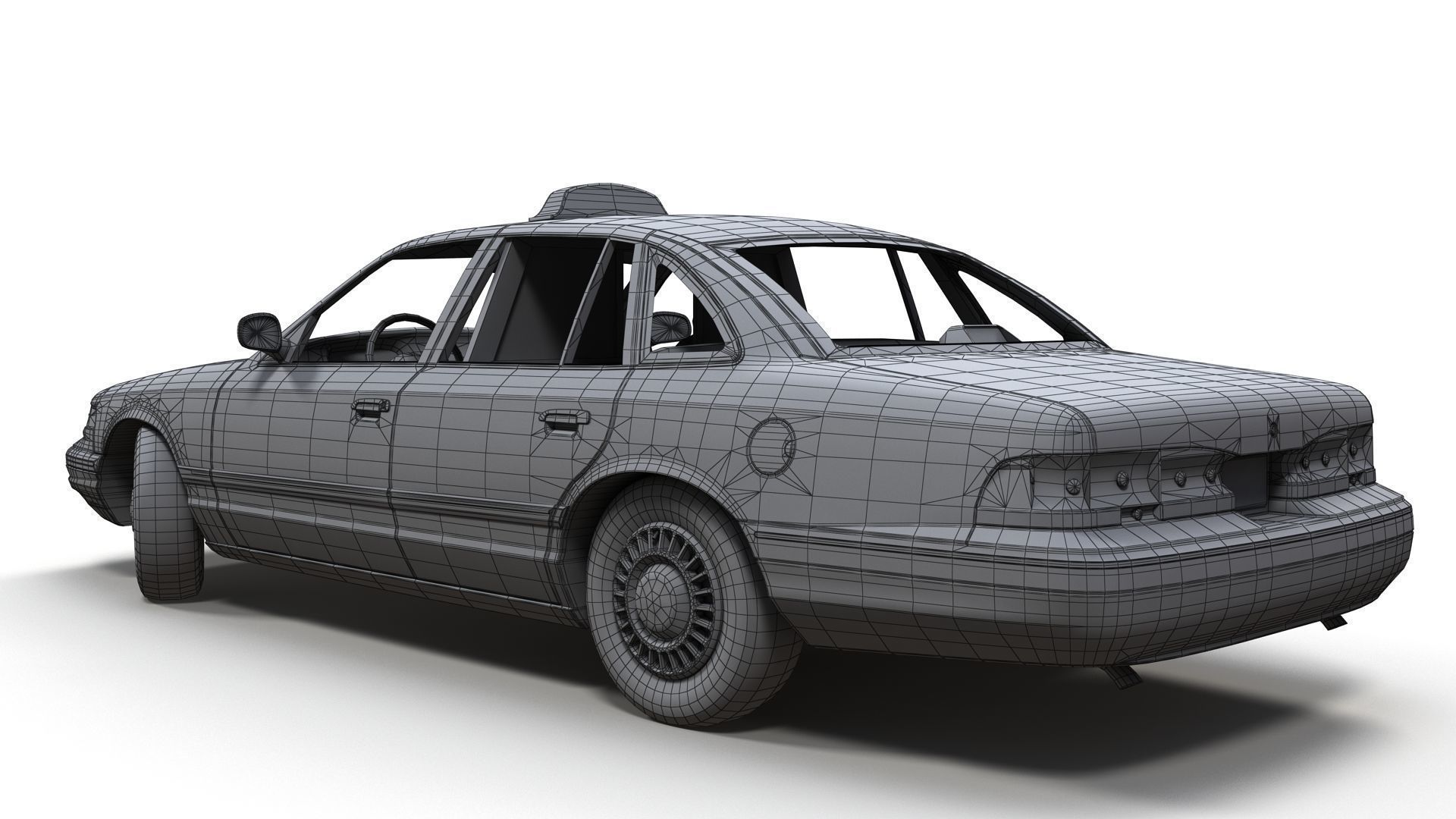 90s American sedan 3D Model Collection_27