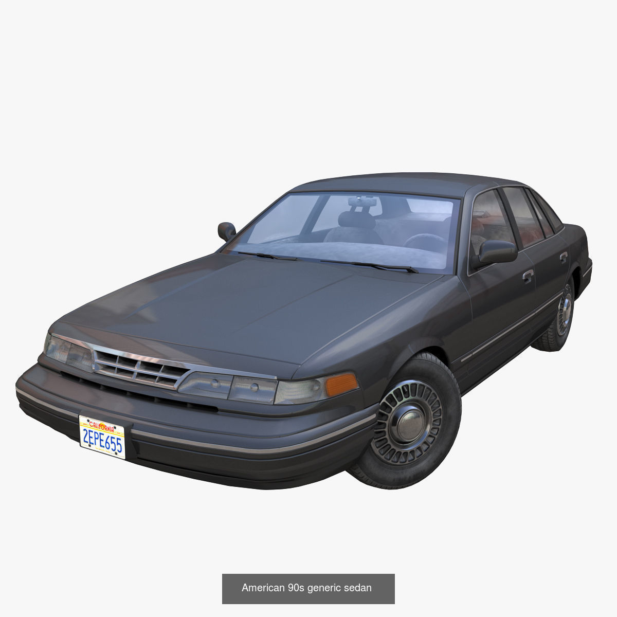 90s American sedan 3D Model Collection_5