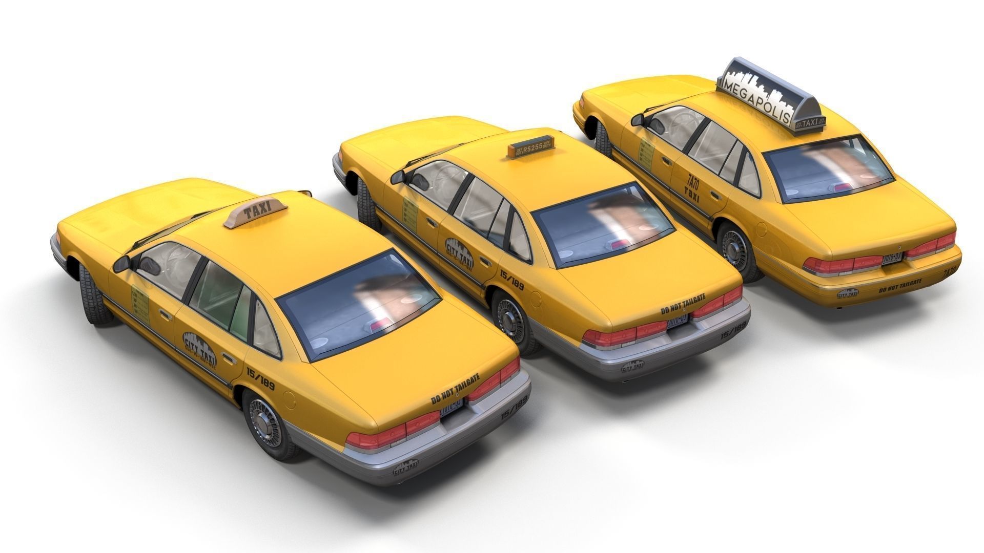 90s American sedan 3D Model Collection_18