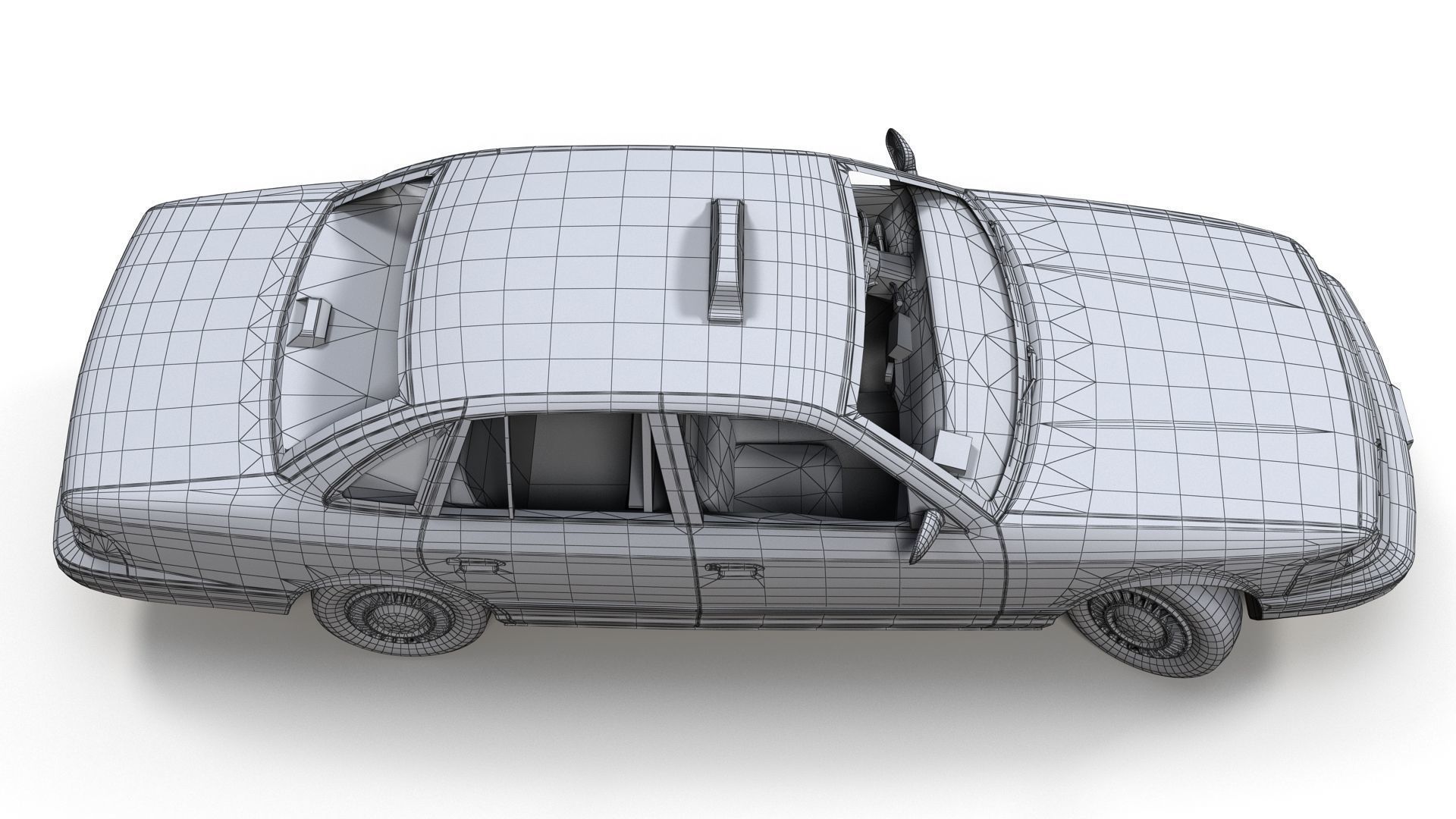 90s American sedan 3D Model Collection_26