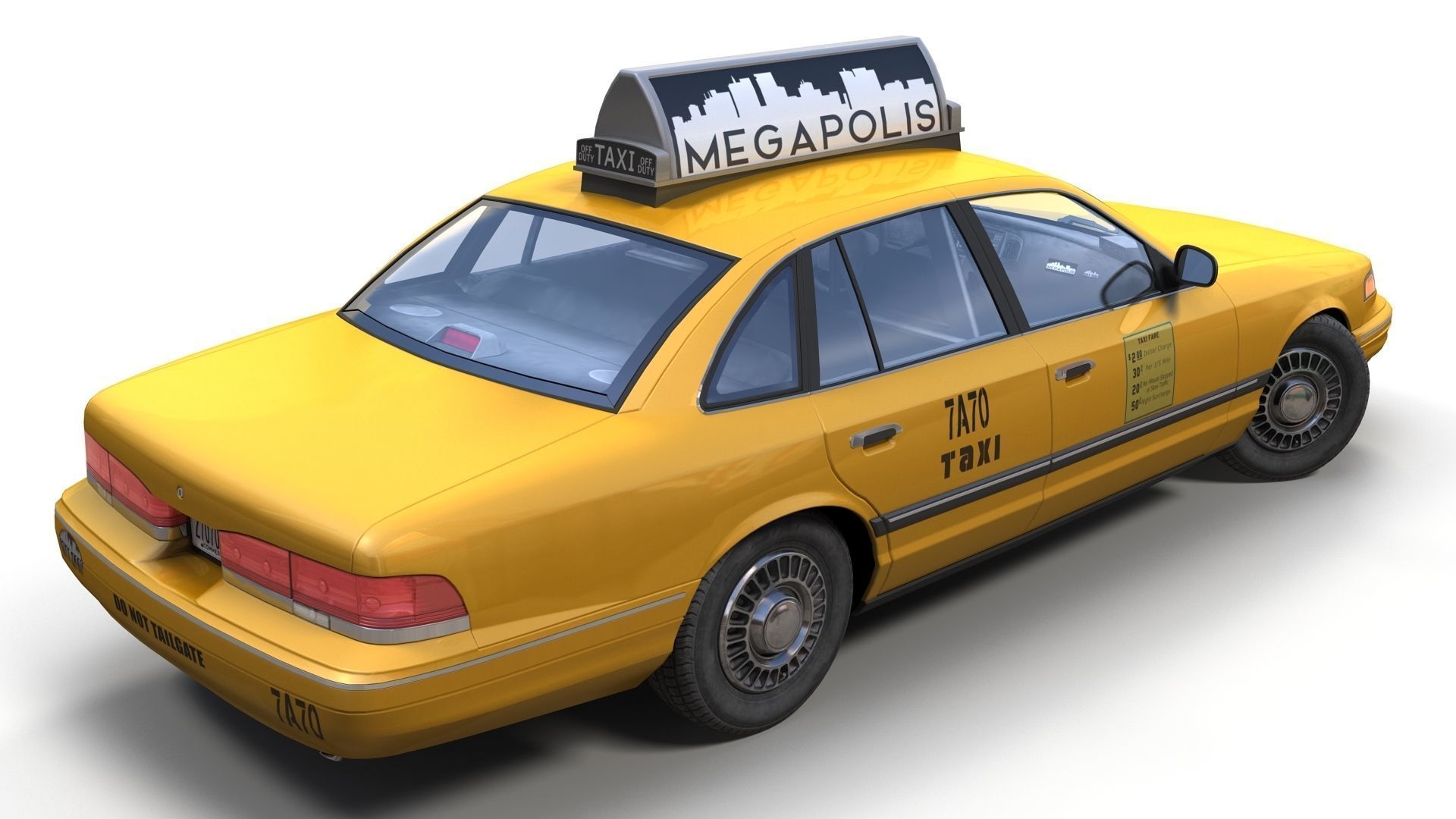 90s American sedan 3D Model Collection_19