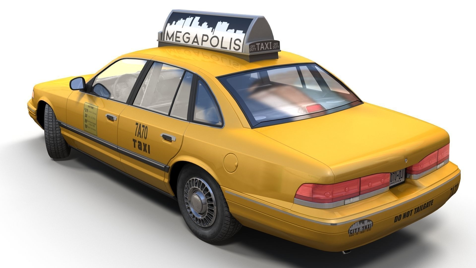 90s American sedan 3D Model Collection_20