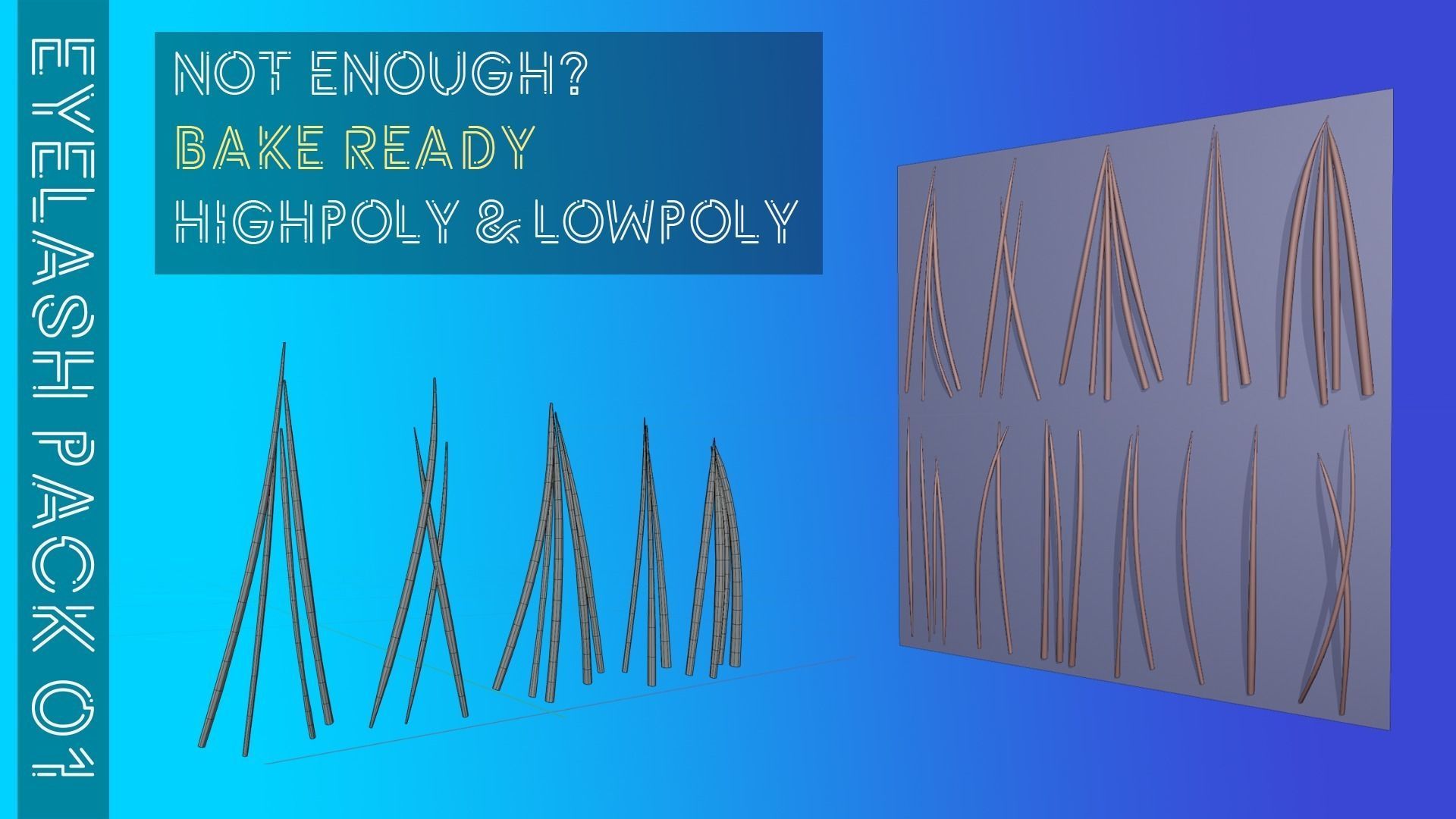 Eyelashes Pack 01 Low-poly 3D model_16