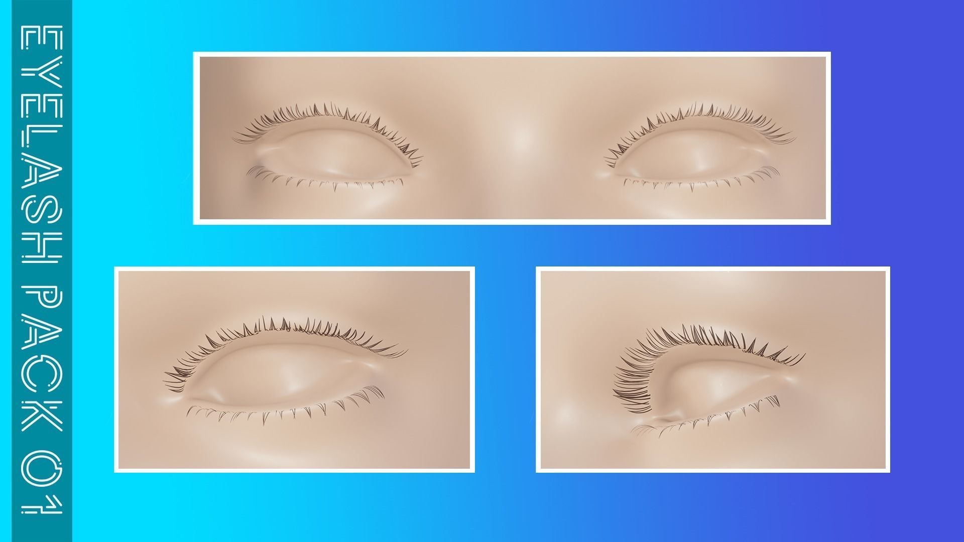 Eyelashes Pack 01 Low-poly 3D model_8
