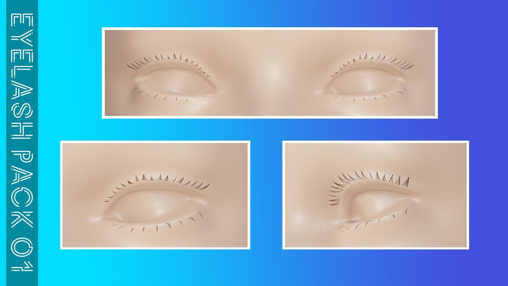 Eyelashes Pack 01 Low-poly 3D model_3